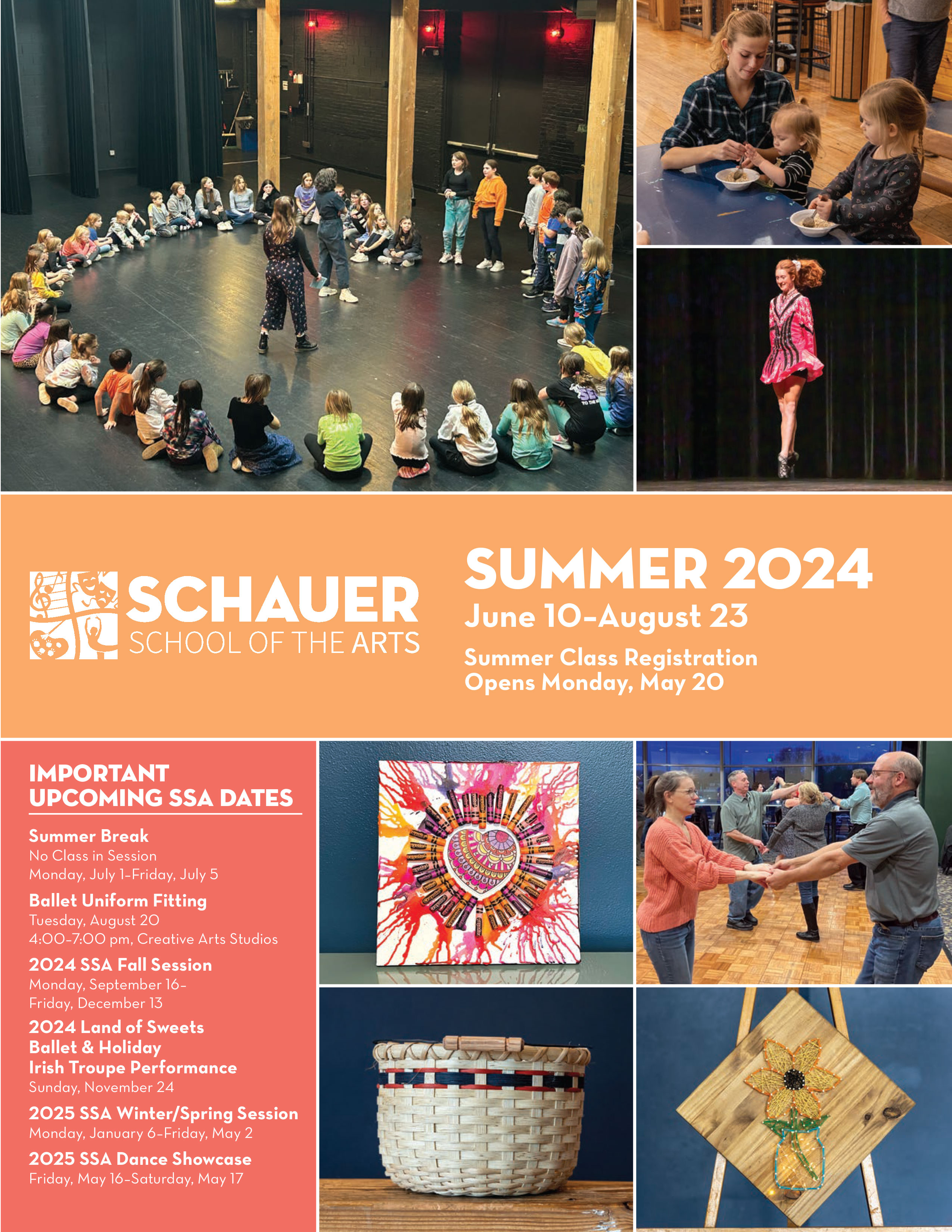 Schauer School of the Arts Summer 2024 brochure cover